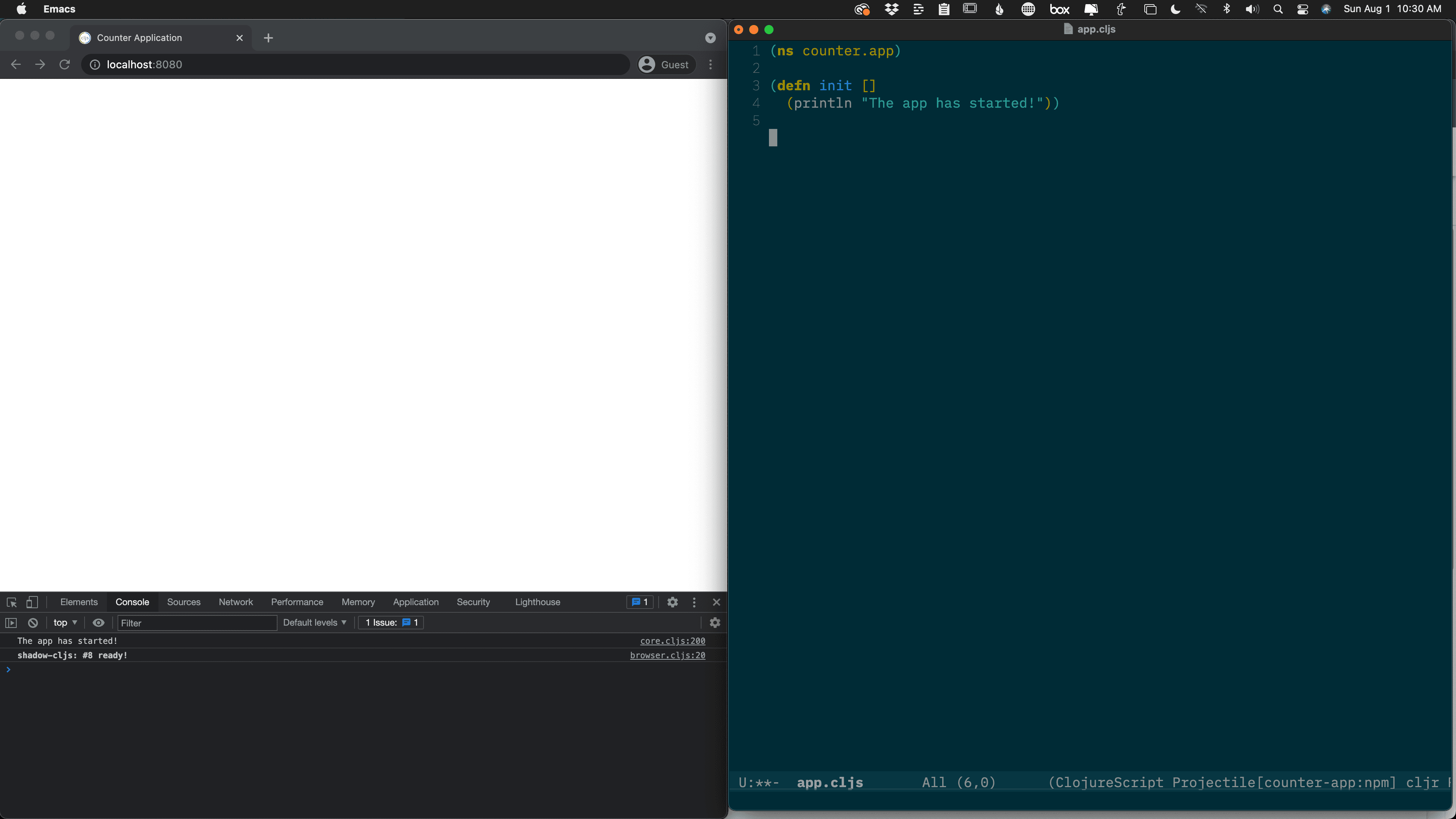 browser and editor both visible