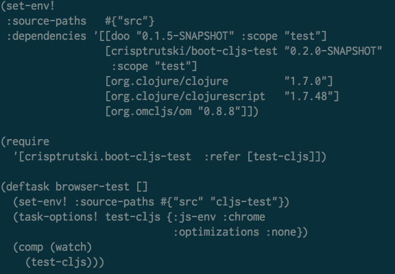 Boot Clojure dependencies
